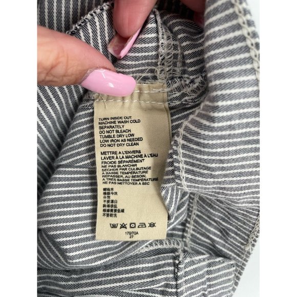 Free People Women's Skinny Stretch Hickory Striped Pants Size 27 Gray/White - Picture 4 of 8